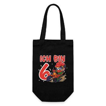 Ich Bin 6 Motocross - Geschenkbeutel für Flaschen - Schwarz - Vorne