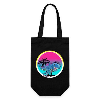Gamer Gaming T Rex - Gift Bag for Bottles - black - Front