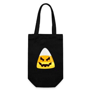 Halloween Candy Corn Pumpkin Emoticon Gesicht - Geschenkbeutel für Flaschen - Schwarz - Vorne