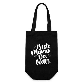 Beste Mama Der Welt! - Geschenkbeutel für Flaschen - Schwarz - Vorne