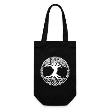 Tree of Life in the Celtic Circle of Knots - Gift Bag for Bottles - black - Front
