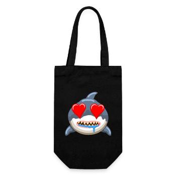 Lustige Haiwal Emoticon Anime Cartoon - Geschenkbeutel für Flaschen - Schwarz - Vorne
