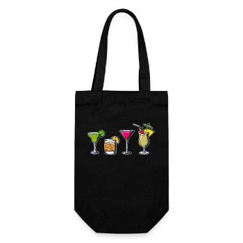 Cocktails long drinks drinking drunk party - Gift Bag for Bottles - black - Front