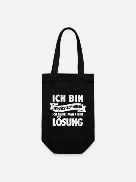 Ich bin Servicetechniker ich finde immer 1 Lösung! - Geschenkbeutel für Flaschen - Schwarz