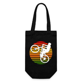 Wheelie Rad radfahren Geschenk - Geschenkbeutel für Flaschen - Schwarz - Vorne