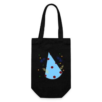 Chapeau d’anniversaire, fête d’anniversaire d’enfants - Sac à bouteille - noir - Devant