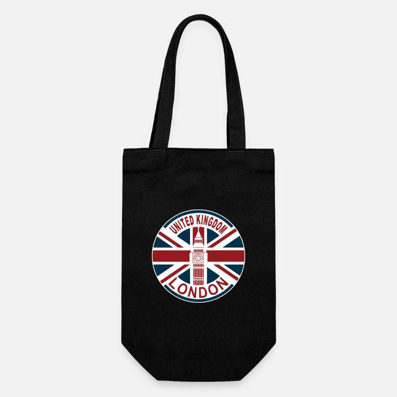 Londres Royaume-Uni Royaume-Uni Union Jack drapeau britannique - Sac à bouteille - noir