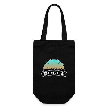 Basel Switzerland Skyline Swiss Souvenir - Gift Bag for Bottles - black - Front