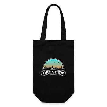 Dresden Deutschland Skyline Deutsches Souvenir - Geschenkbeutel für Flaschen - Schwarz - Vorne