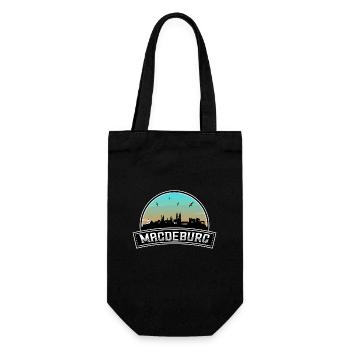 Magdeburg Deutschland Skyline Deutsches Souvenir - Geschenkbeutel für Flaschen - Schwarz - Vorne