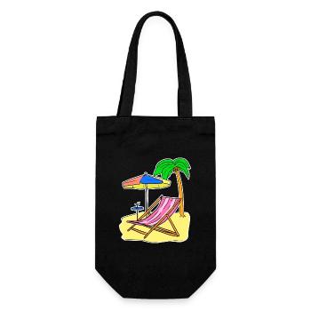 Sun Sea Beach Summer Palm Trees Relax Vacation - Gift Bag for Bottles - black - Front