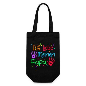 Ich Liebe Papa Lieblingspapa Vatertag Bester Dad - Geschenkbeutel für Flaschen - Schwarz - Vorne