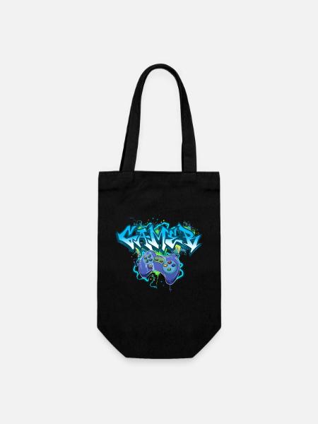 Gamer Gaming Graffiti - Geschenkbeutel für Flaschen - Schwarz
