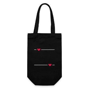 Linie Herz Strich Ornament - Geschenkbeutel für Flaschen - Schwarz - Vorne