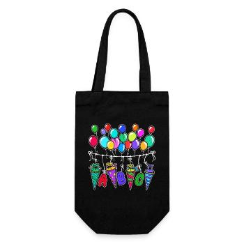 Balloon School Bag School Start School Sugar Bag - Gift Bag for Bottles - black - Front