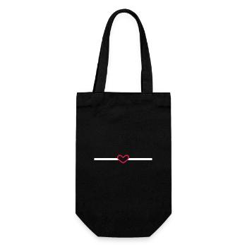 Linie Herz Herzchen Strich Ornament - Geschenkbeutel für Flaschen - Schwarz - Vorne