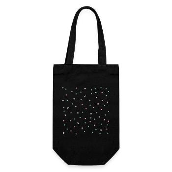 Confetti pattern in coral & blue - Gift Bag for Bottles - black - Front