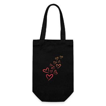 Heart Heart Pattern - Gift Bag for Bottles - black - Front