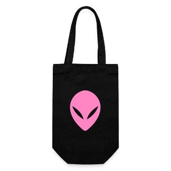 Ufo Alien Head Pink - Gift Bag for Bottles - black - Front