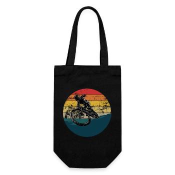 Cycling Stunt in Retro MTB Downhill Mountain Bike - Gift Bag for Bottles - black - Front