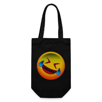 Laughing face - Gift Bag for Bottles - black - Front