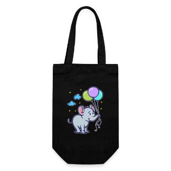 Lustig Tier Cool Baby Elefant - Geschenkbeutel für Flaschen - Schwarz - Vorne