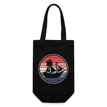Boat ship sailing ship - Gift Bag for Bottles - black - Front