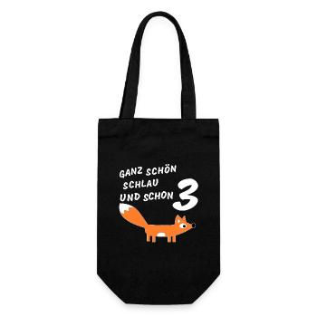 Kindergeburtstag 3 Jahre - Geschenkbeutel für Flaschen - Schwarz - Vorne