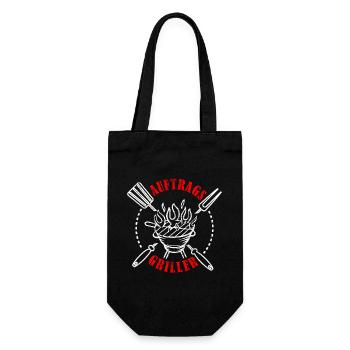 Auftragsgriller Grillen BBQ Grillmeister Geschenk - Geschenkbeutel für Flaschen - Schwarz - Vorne