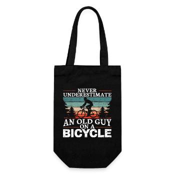 Unterschätze niemals einen alten Mann auf einem Fahrrad Männer - Geschenkbeutel für Flaschen - Schwarz - Vorne