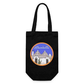 Trulli Houses Alberobello Bari Trullo Italy - Gift Bag for Bottles - black - Front