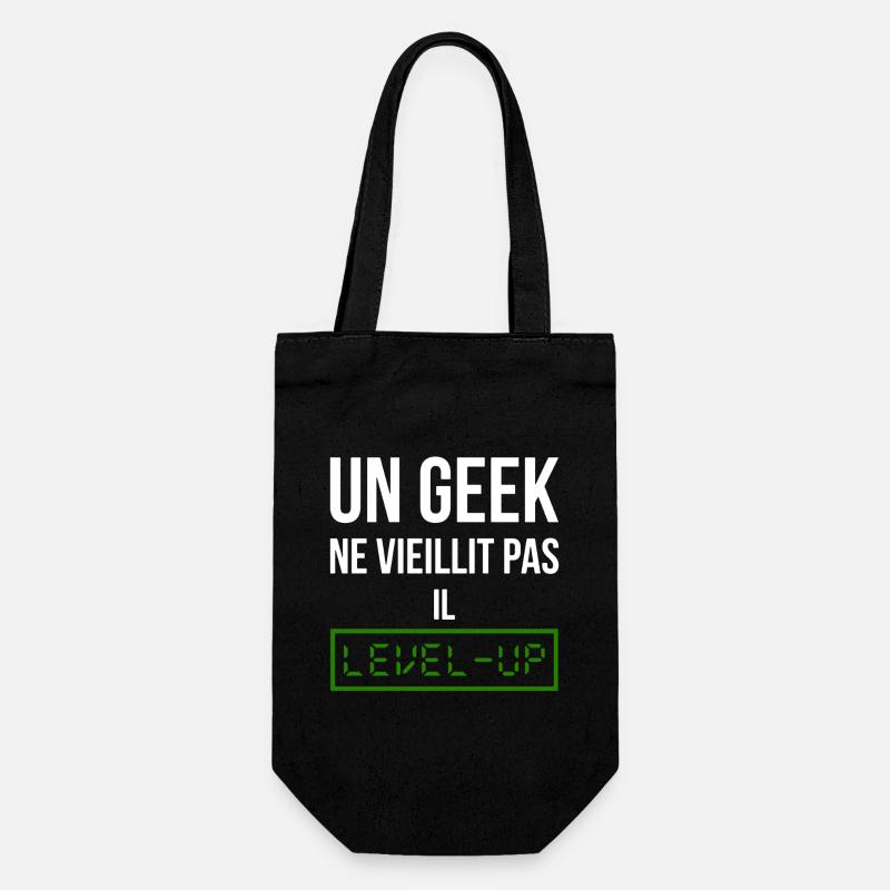 Geek Level (vert) - Sac à bouteille - noir