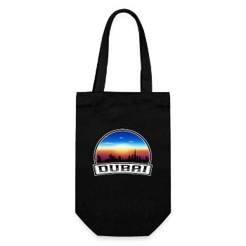 Dubai Uae Skyline Vintage Sunset Travel Souvenir - Gift Bag for Bottles - black - Front