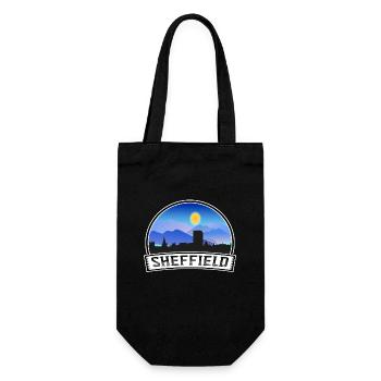 Sheffield England Skyline Vintage Sonnenuntergang Reise So - Geschenkbeutel für Flaschen - Schwarz - Vorne