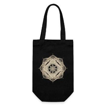 geometric macramé style flower pendant - Gift Bag for Bottles - black - Front