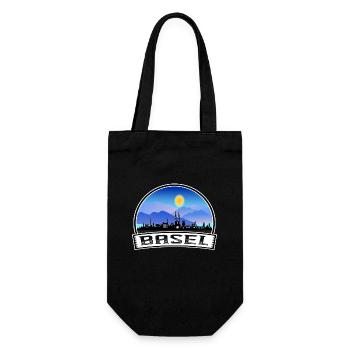 Basel Switzerland Skyline Vintage Sunset Travel So - Gift Bag for Bottles - black - Front