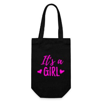 It's a girl - Geschenkbeutel für Flaschen - Schwarz - Vorne