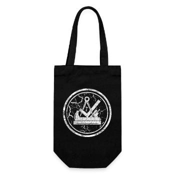 Guild sign Carpenter Carpenter Round in used look - Gift Bag for Bottles - black - Front