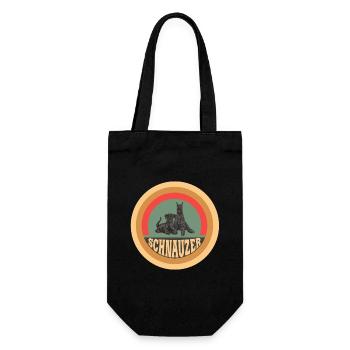Schnauzer Vintage Hunde Design - Geschenkbeutel für Flaschen - Schwarz - Vorne