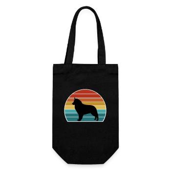 Bohemian Shepherd Dog Silhouette Vintage Sunset fo - Gift Bag for Bottles - black - Front