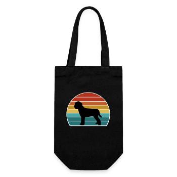 Lagotto Romagnolo Hund Silhouette Vintage Sonnenuntergang fo - Geschenkbeutel für Flaschen - Schwarz - Vorne