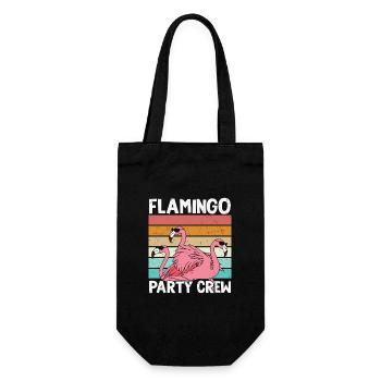 Flamingo Geburtstag Flamingo Party Crew - Geschenkbeutel für Flaschen - Schwarz - Vorne