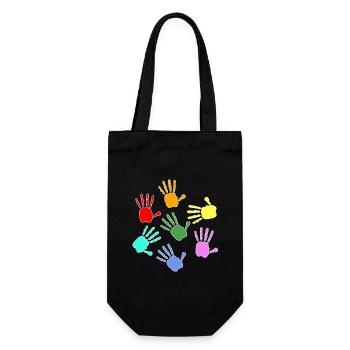 Peindre les mains des enfants - Sac à bouteille - noir - Devant