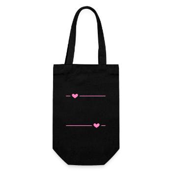 Ornement de stroke de cœur de ligne - Sac à bouteille - noir - Devant
