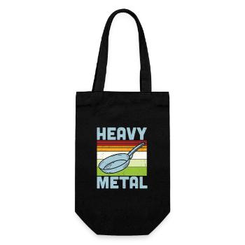 Cooking Quote Heavy Metal Iron Frying Pan Cook - Gift Bag for Bottles - black - Front