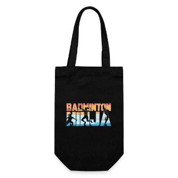 Badminton Ninja Badminton Spieler - Geschenkbeutel für Flaschen - Schwarz - Vorne
