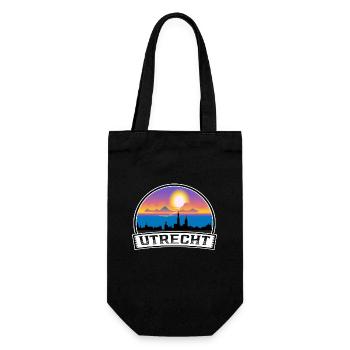Utrecht Pays-Bas Skyline Vintage Sunset Travel - Sac à bouteille - noir - Devant