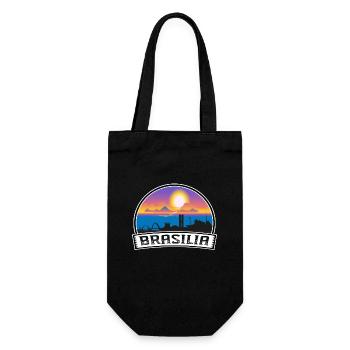 Brasilia Brasilien Skyline Vintage Sonnenuntergang Travel Souv - Geschenkbeutel für Flaschen - Schwarz - Vorne