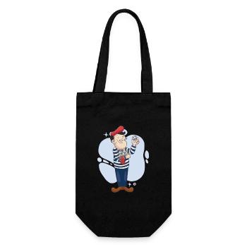 Boule player throws boules ball Boulering Boule - Gift Bag for Bottles - black - Front