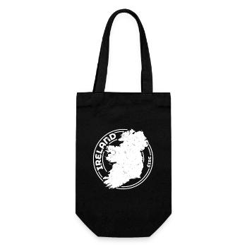 Ireland | Irish Map | Island Outline Stamp Design - Gift Bag for Bottles - black - Front